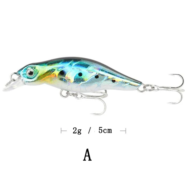 2pcs/pack 6 colors small size 5cm 2g ultra light mini-minnow lure hard plastic wobbler artificial fish bait fresh trout bass