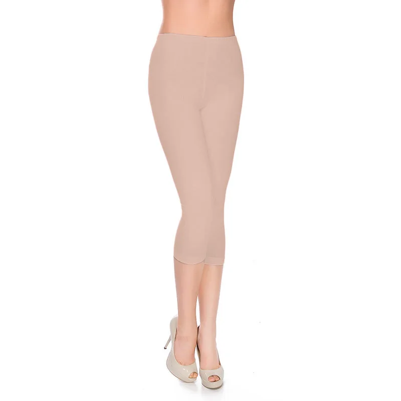 Leggings cortos de seda de hielo para mujer, pantalones ultradelgados, elásticos, delgados, Capris cortos, Bodycon básico debajo de los Jeggings,