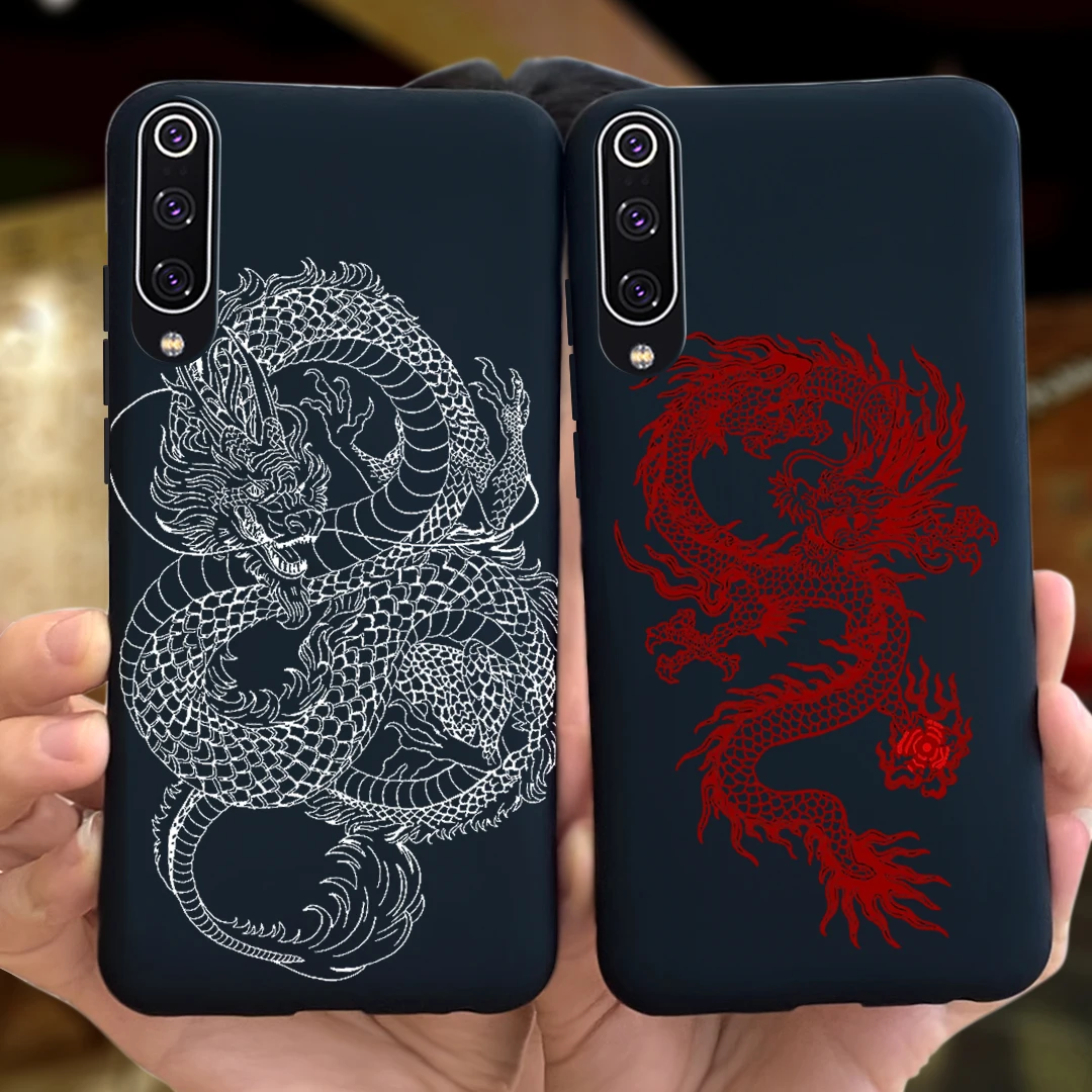 For Xiaomi Mi 9 Lite Case Dragon Painted Bumper Silicone Soft Phone Cover For Funda Xiomi Xiaomi Mi 9 Mi9 Lite 9 SE Cases