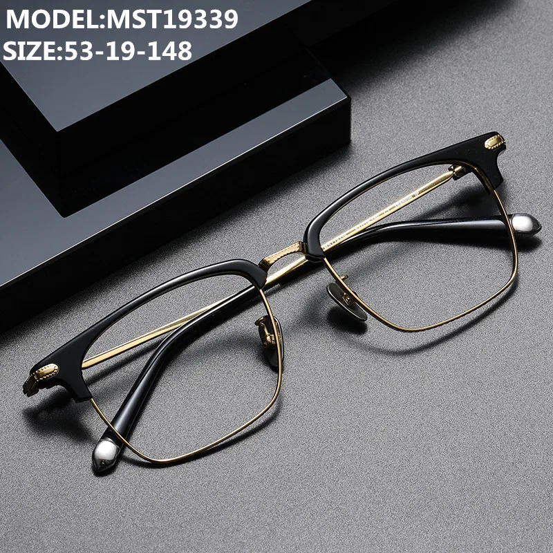 High Quality Titanium Ultralight Glasses Frame Japanese Handmade Retro Square Men Fashion Eyeglasses Women Eyewear Spectacles