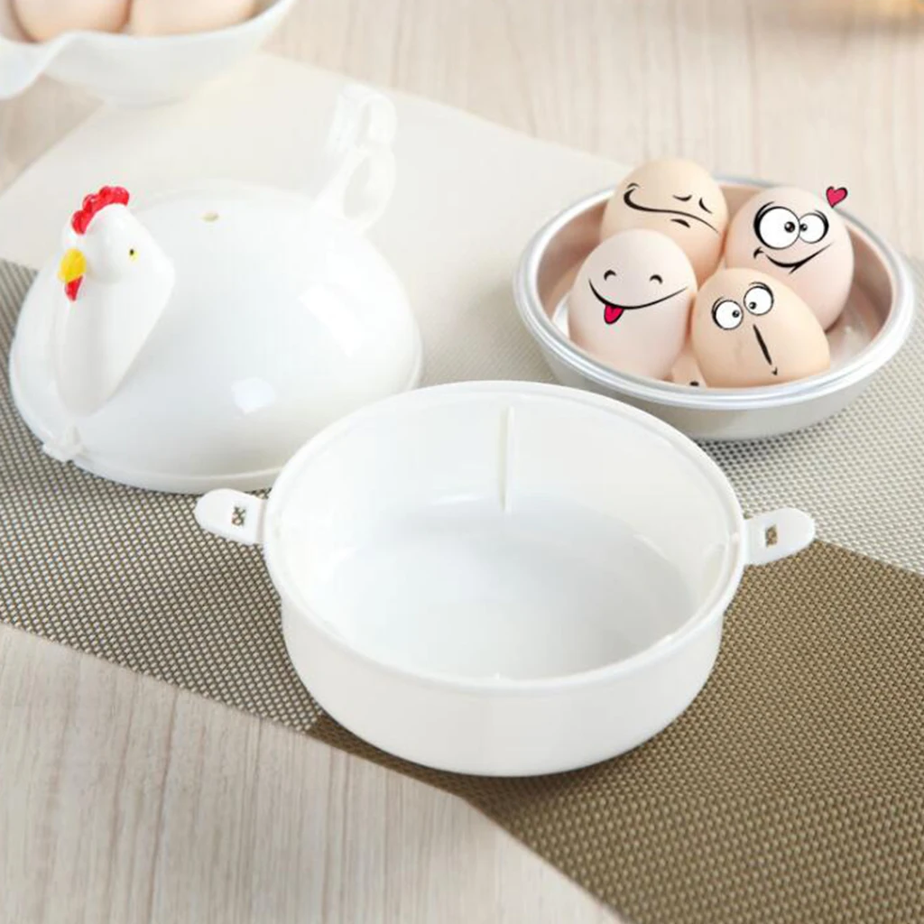 Cute Chicken Shaped Egg Boiler Steamer Microwave Cooking Tool Home Accessory