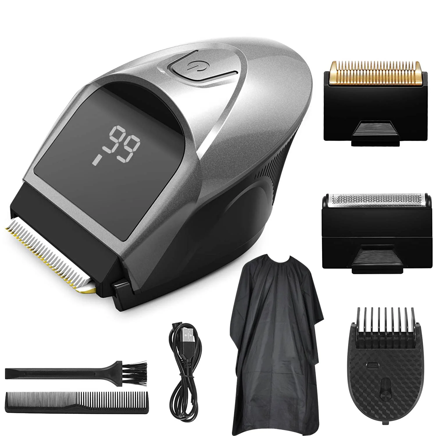 FOXSONIC Self-Haircut Hair Clippers Men Head Clipper Rechargeable Shortcut Grooming Haircut Kit Cordless Electric Hair Trimmer