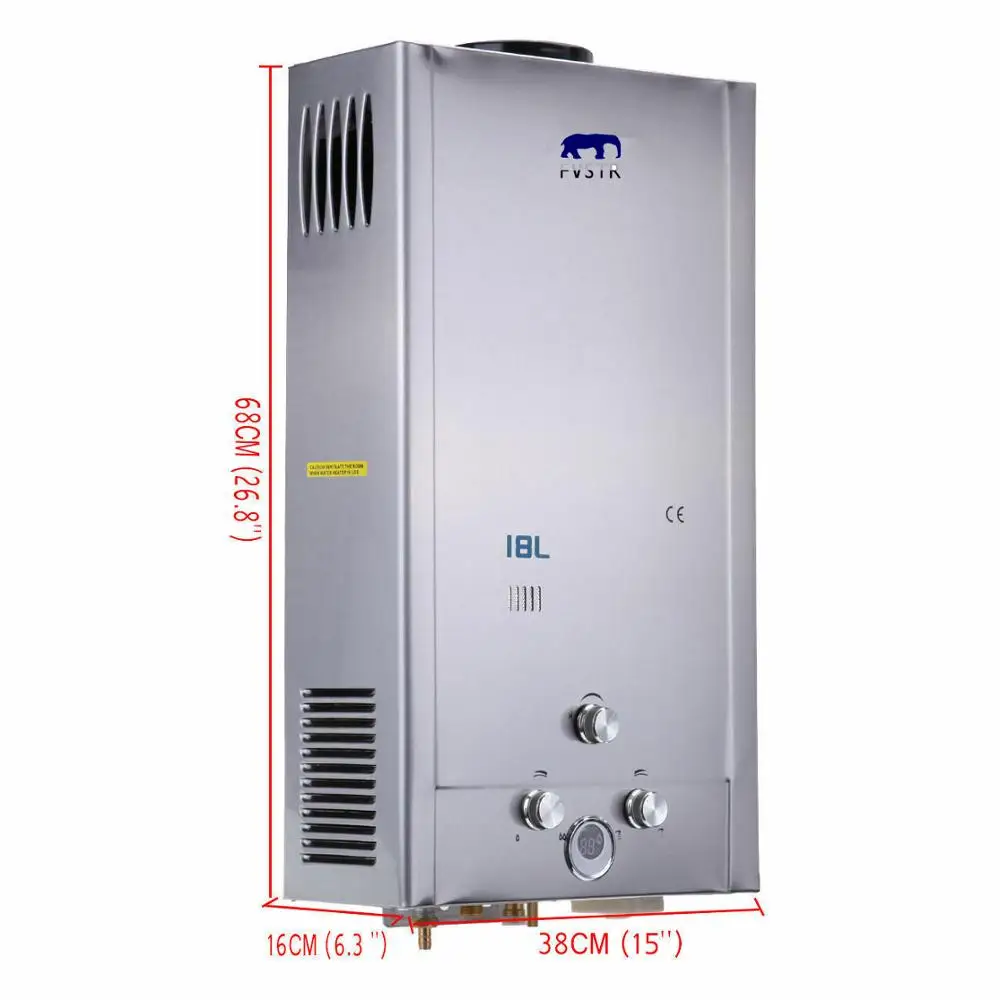 fast shipping Tankless gas LPG water heater Free shipping Flue Type Tankless water heater home appliance  / Tankless 6-18L