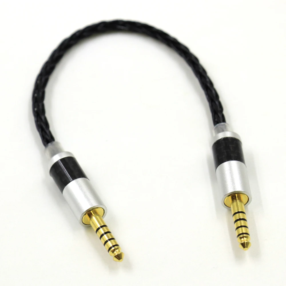 Haldane-男性用のバランスの取れたシルバーメッキのHi-Fi7nコネクタ,オーディオアダプター,ケーブル4.4のバランス,黒,4.4mm