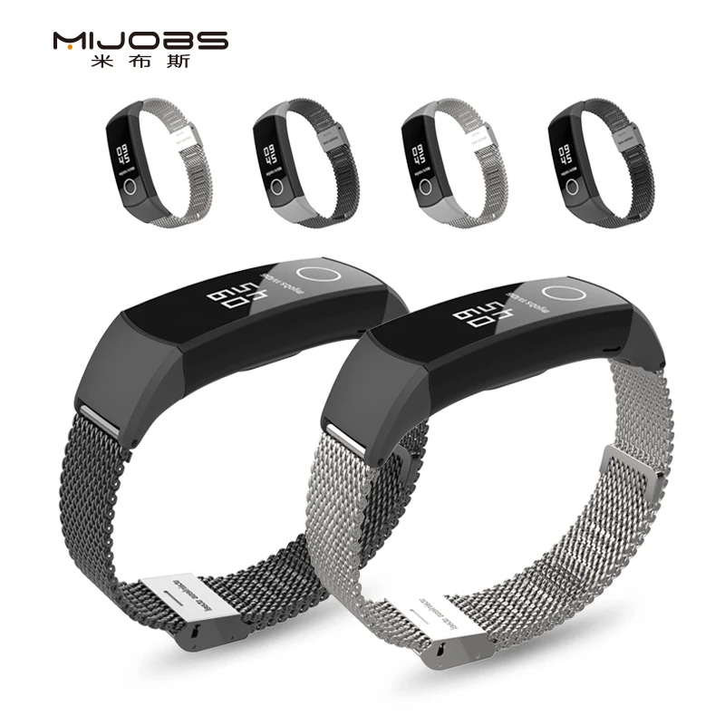สําหรับ Honor Band 3 4 5 สมาร์ทสายรัดข้อมือสร้อยข้อมือโลหะ Milanese นาฬิกาข้อมือสมาร์ทนาฬิกา Honor Band 4 สําหรับ Huawei Honor Band 5 สาย