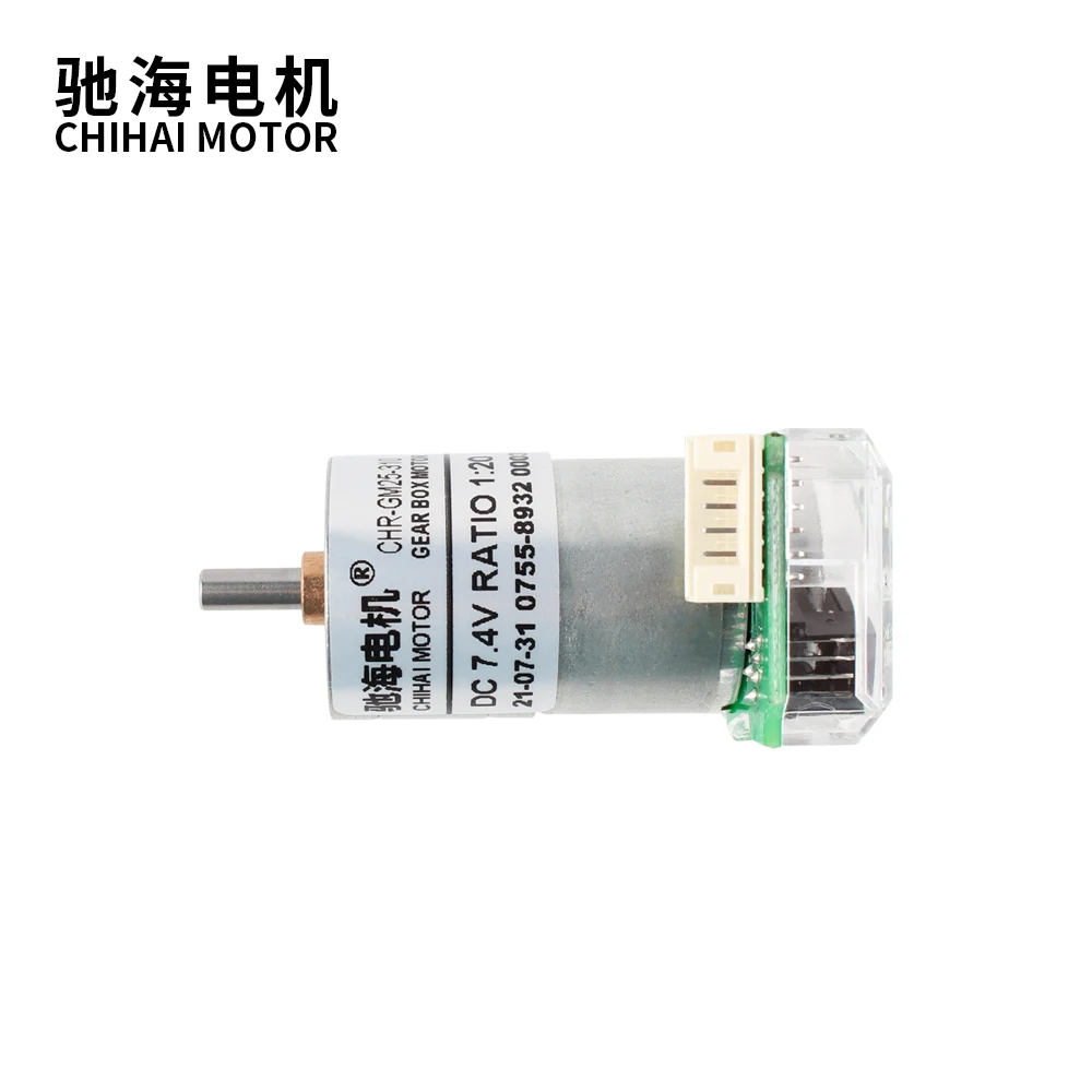 ChiHai Motor CHR-GM25-310T PHL DC7.4V 360PPR 2100RPM 25mm Micro Gear Motor Reduction Gear Incremental Encoder Motor For Diy