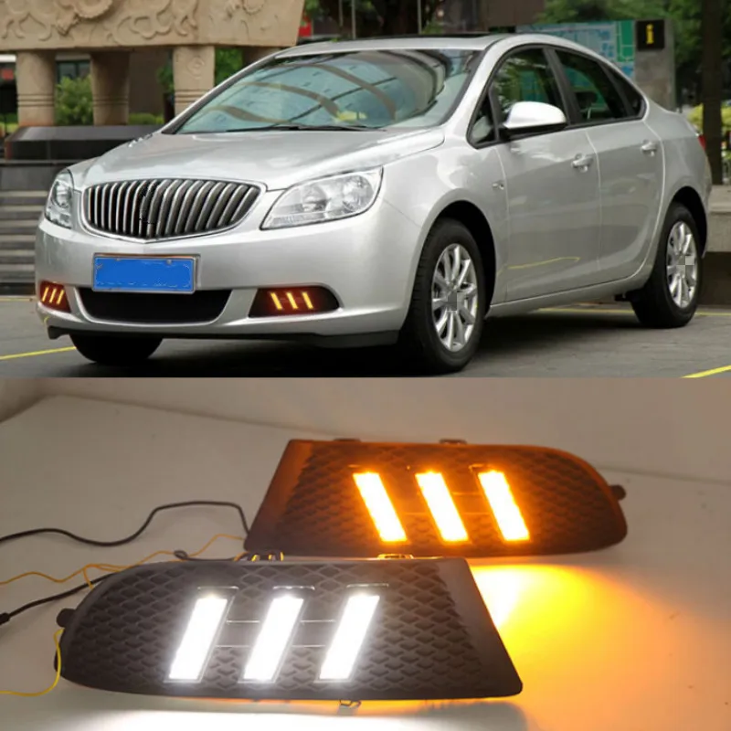 2pcs For Buick Excelle GT 2010-2013 White yellow blue Front Fog Lamp Day Light LED DRL daytime running light