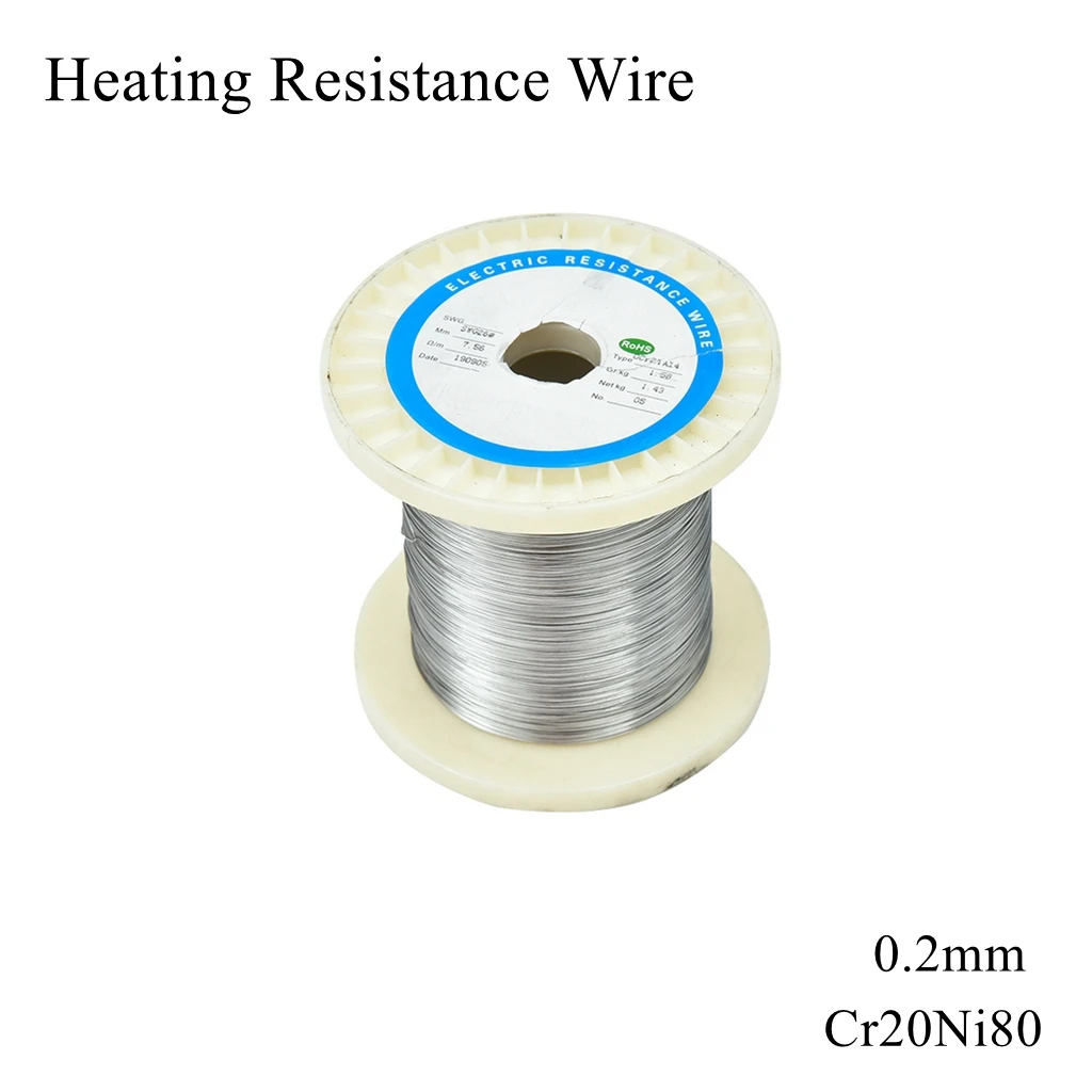 

0.2mm Cr20Ni80 Soldering Nichrome Coil Resistance Heating Wire Cutting Foam Nickel Steel Alloy Electric Cable Strip Yarn Heater