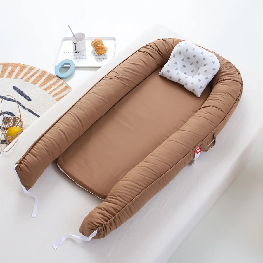 50*85cm Cotton Fabric Baby Nest Washable Toddler Bed Movable Crib Cunas Para El Beb  Portablebaby Bassinet for Baby Cot