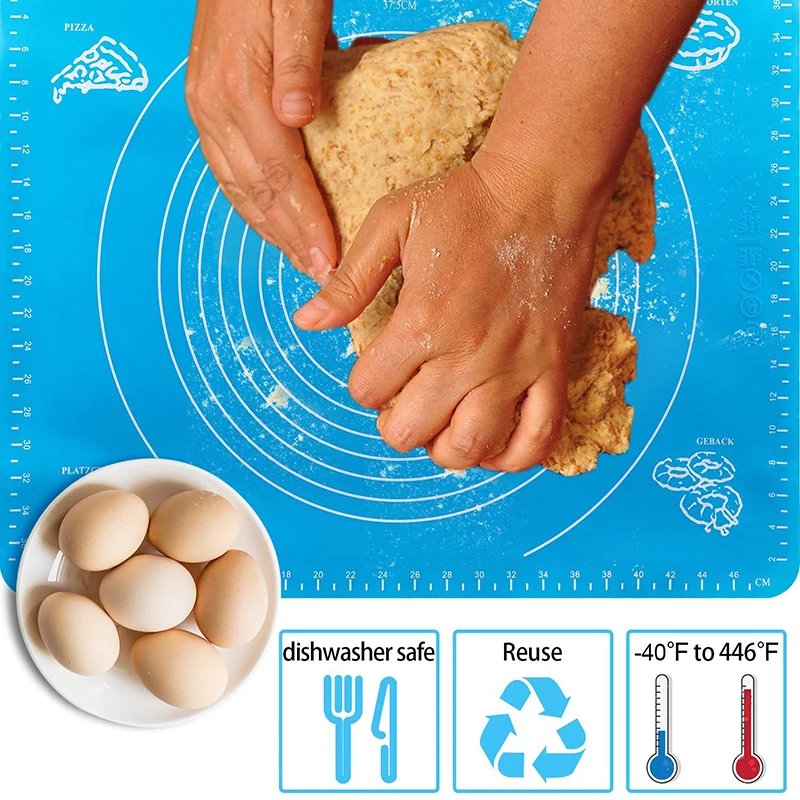 Silikon Back Matte Kneten Teig Matten Pizza Kuchen Blatt Kochen Grill Gadgets Backformen Tisch Pad Küche Gebäck Zubehör – Detail 2