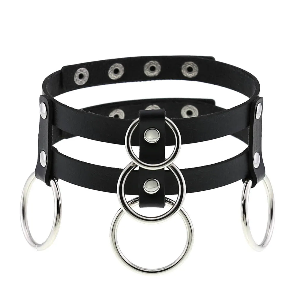 Imagen 6: DIEZI-collar con colgante de cadena de cuero PU para hombres y mujeres, Gargantilla negra gótica, Estilo Vintage, Harajuku, Sexy, Punk, Nueva joyería