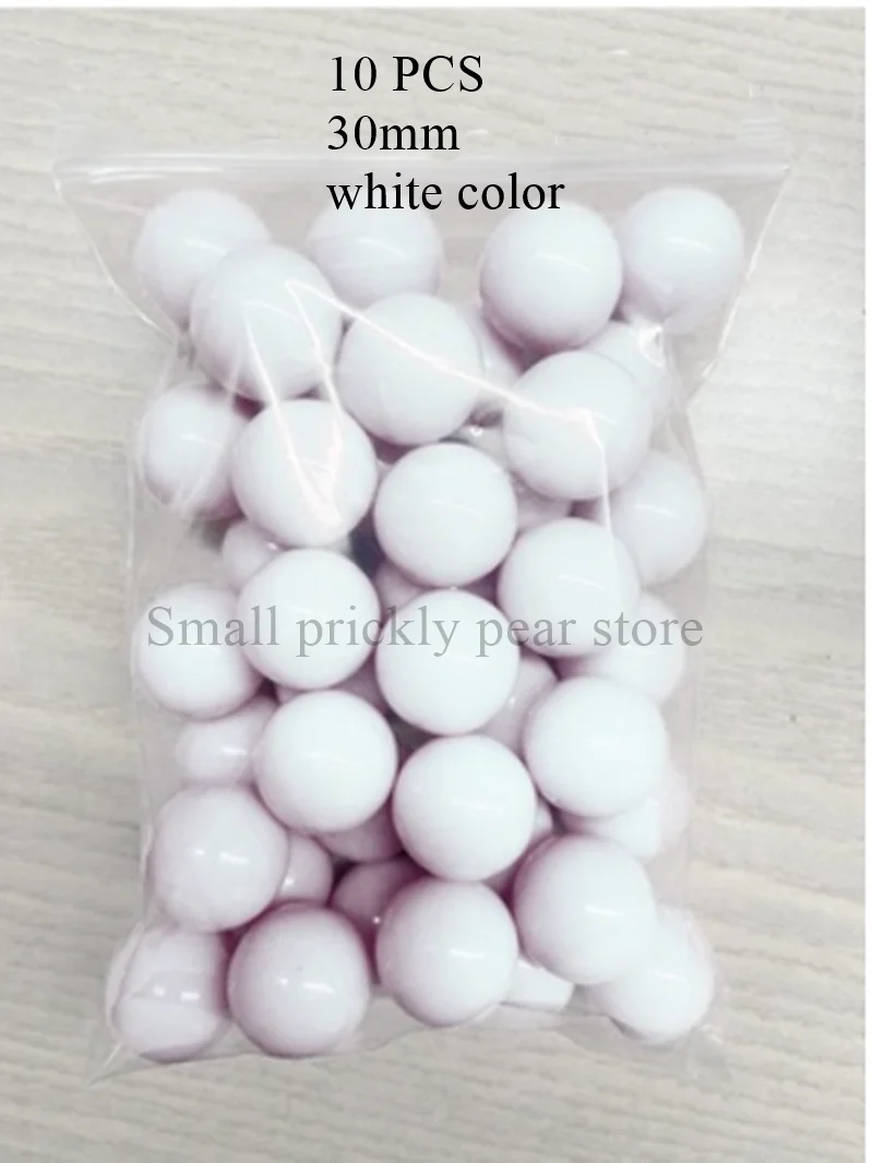 10 pieces of 30mm white number ball plastic solid ball white educational toy probability ball