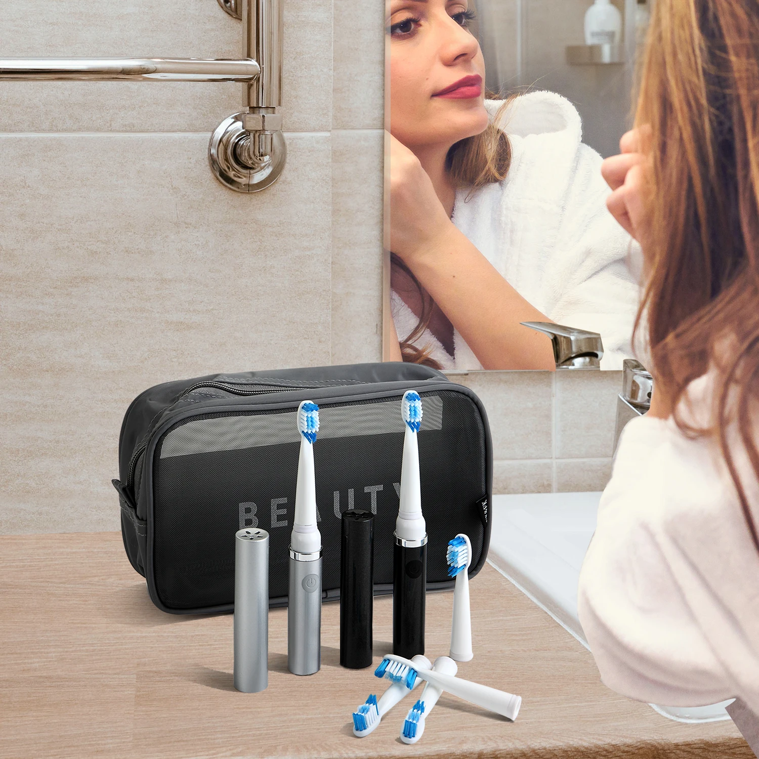 POP Batteria Spazzolino Da Denti Elettrico Sottile Portatile Da Viaggio di Sonic POP SONIC The Andare in Tutto Il Mondo di Sonic Spazzolino Da Denti Go di Sonic Spazzolino Da Denti