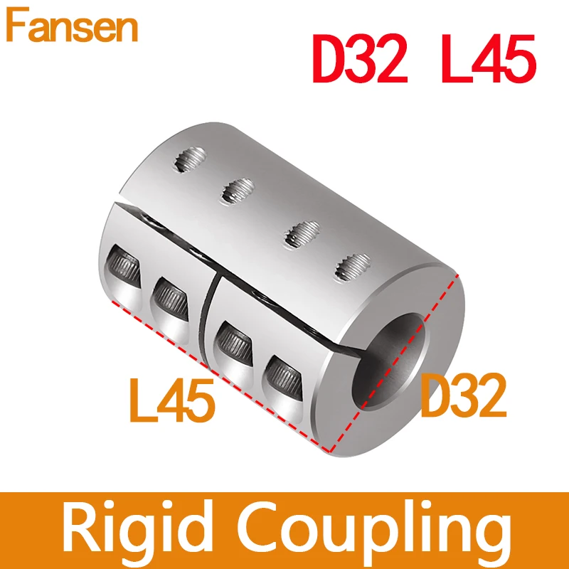 

D32L45 Rigid Coupling 6.35mm 3D Printers Aluminium Shaft Coupler Screw Stepper 5X6 Motor Accessories Parts Engraving CNC Clamp