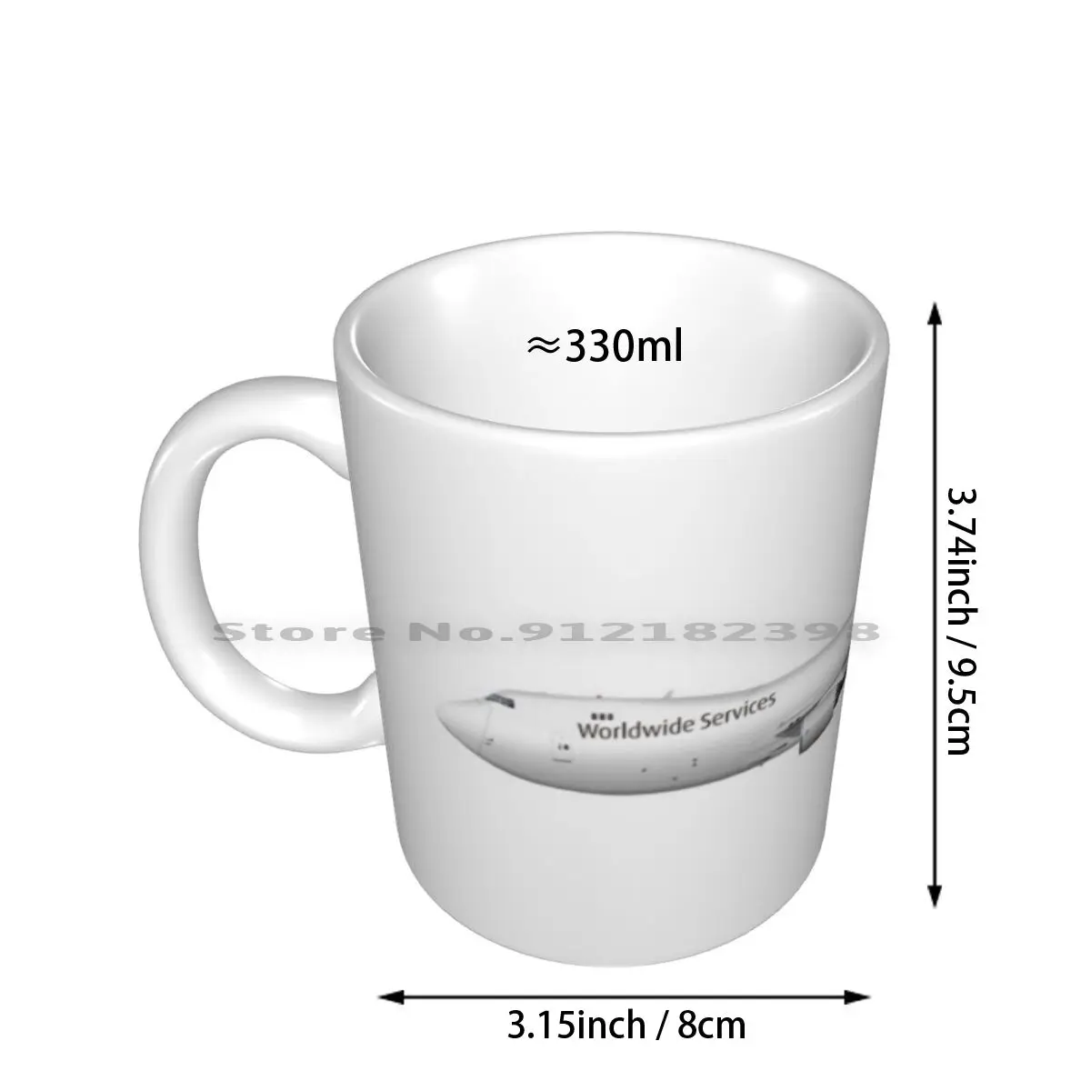 Boeing 747-8f-Ups Ceramic Mugs Coffee Cups Milk Tea Mug Boeing 747 Jumbojet Turbofan Jet Fighter Transport Cargo Travel