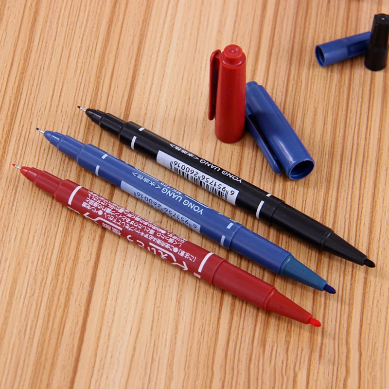 Tattoo Skin Marker Pen Piercing Marker Dual-tip Position Surgical for Eyebrow Permanent Makeup Body Art Microblading Scribe Tool