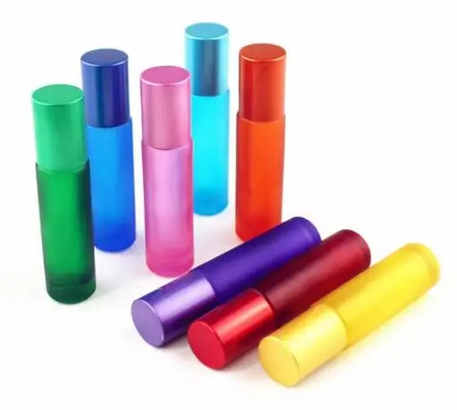 1000pcs  colorful 10ml 1/3oz THICK Roll On Glass Perfume Bottle Fragrances Essential Oil bottle Roller Ball