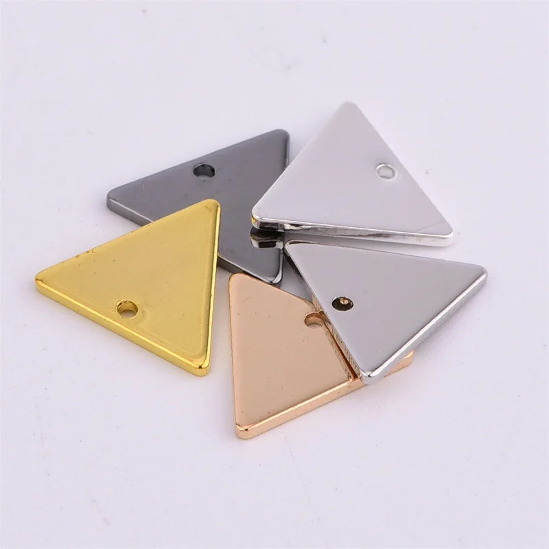 13 * 11.5mm solid geometry single hole triangle earring pendant jewelry accessory diy copper pendant