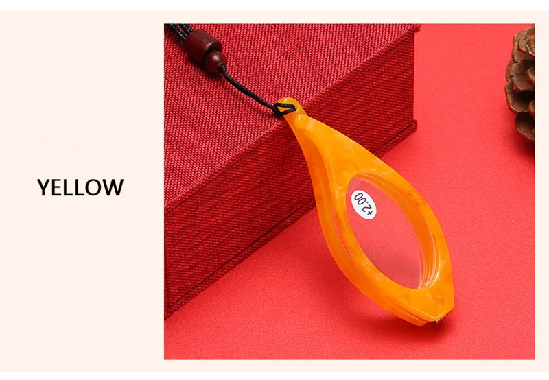 Faltbare Anhänger Lesebrille Lupe Tragbare Verhindern Verlust Runde/Katzen Augen Halskette Prebyopie Brille Senden Mit Kette – Detail 16