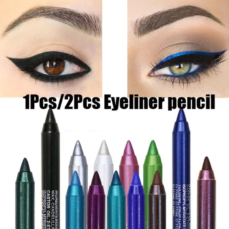 14 Color Eye Liner Pen Colored Eyeliner Waterproof Makeup Tools Blue Red Green White Gold Brown Eye Cosmestics