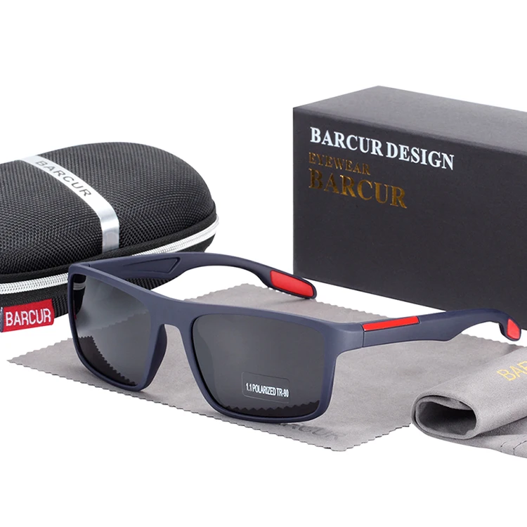 BARCUR Marke Sonnenbrille Männer TR90 Rahmen Ultraleicht Polarisierte Vintage Sonnenbrille Für Frauen Platz Brillen UV400 Schutz – Detail 15