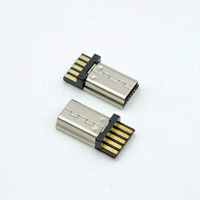 MINI connecteur USB 5P Super fin, 50 pièces, jack 5P avant et arrière 5P, terminaux mâles électriques, fente