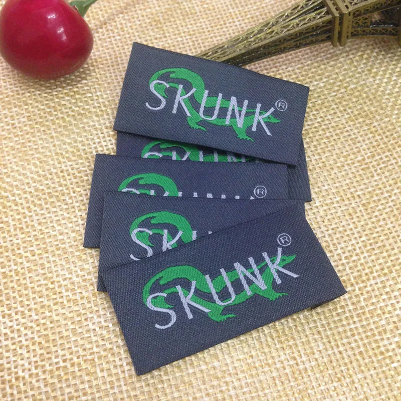 

Free Shipping Customized Garment Woven Labels Washable Care Embroidered Damask Label Brand Logo Clothing Tag Custom