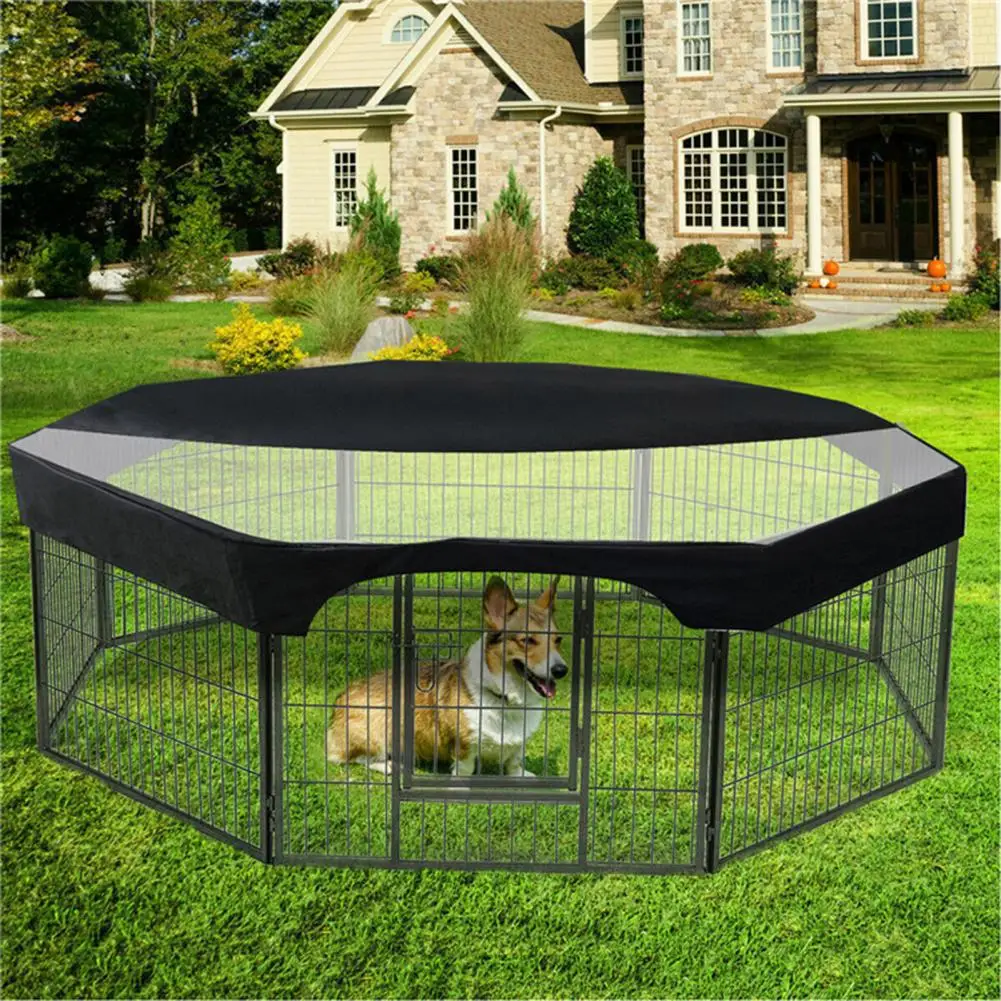 House Dog Enclosure Top Cover Rain-proof Fabric Half-mesh Half-fabric Fastener Tape Pet Cover for Sun-proof For dogs