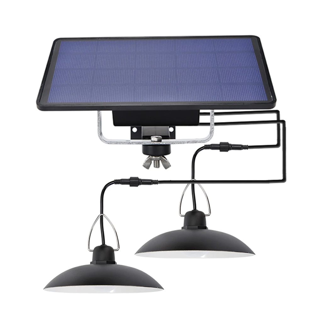 

Double Head Solar Pendant Light Outdoor Indoor Solar Lamp With Line Warm White/White Lighting For Camping Garden Yard