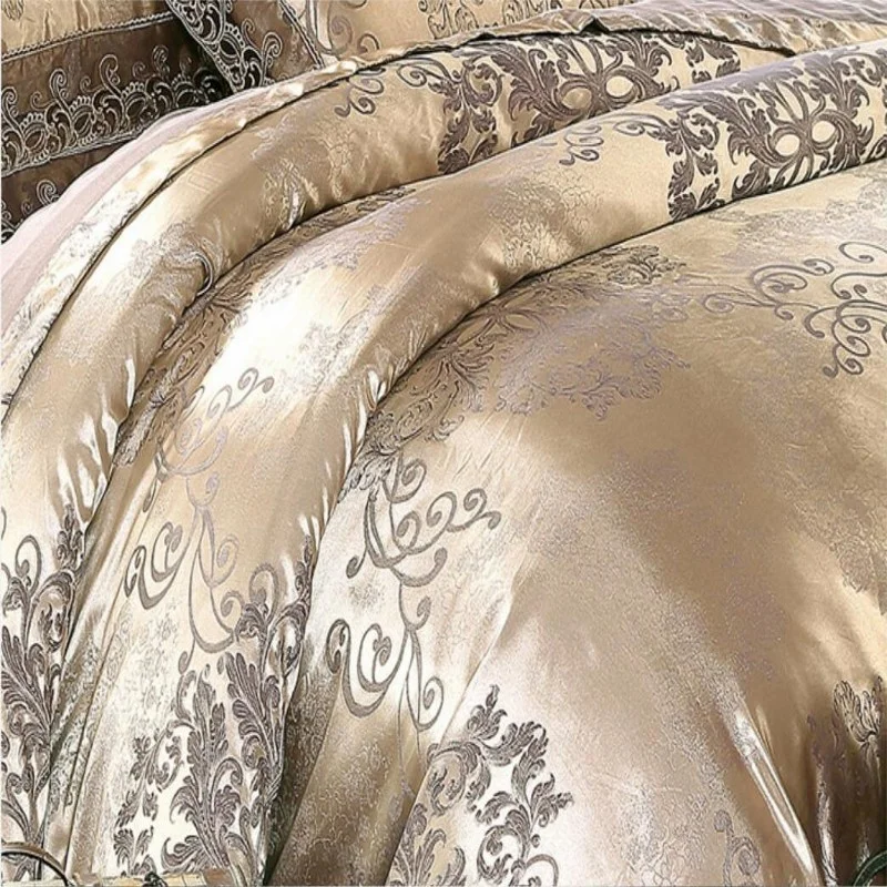 Luxury Jacquard Bedding Set Cotton Duvet Cover Lace Satin Bed Sheet Pillowcases King and Queen Size Bedspread Home Textiles 4PCs