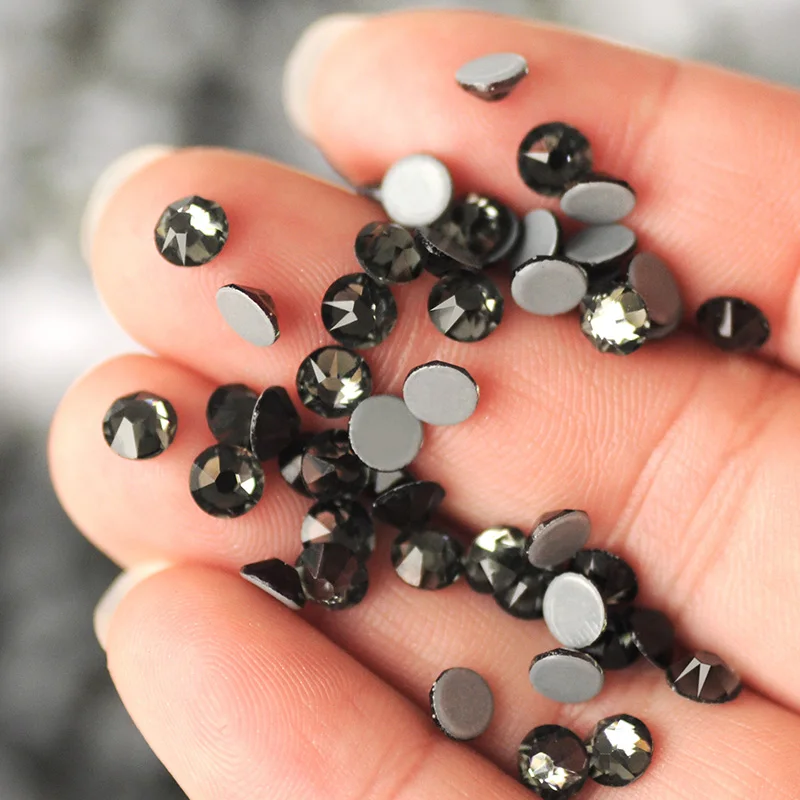 YANRUO 2088HF All Sizes Black Diamond Strass Glass Stones Flat Back Handicraft DIY Hotfix Crystal Hot Fix Rhinestones