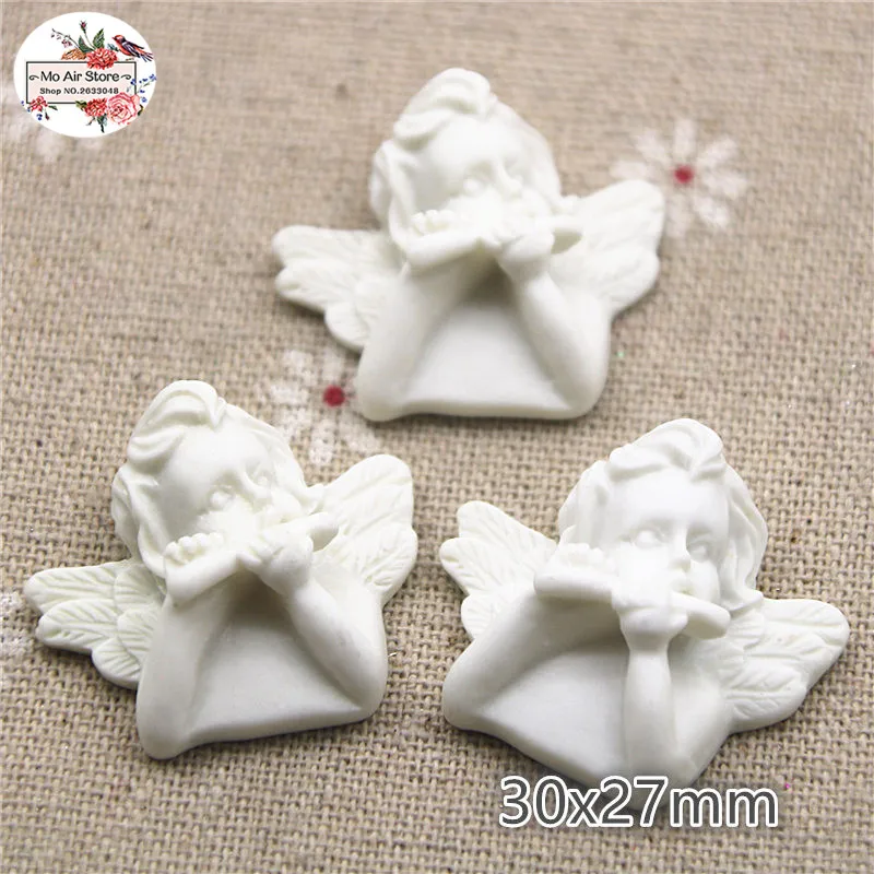 10cs kawaii Resin White Cupid Angel Cameo Miniature Flatback Cabochon Art DIY Craft Decoration