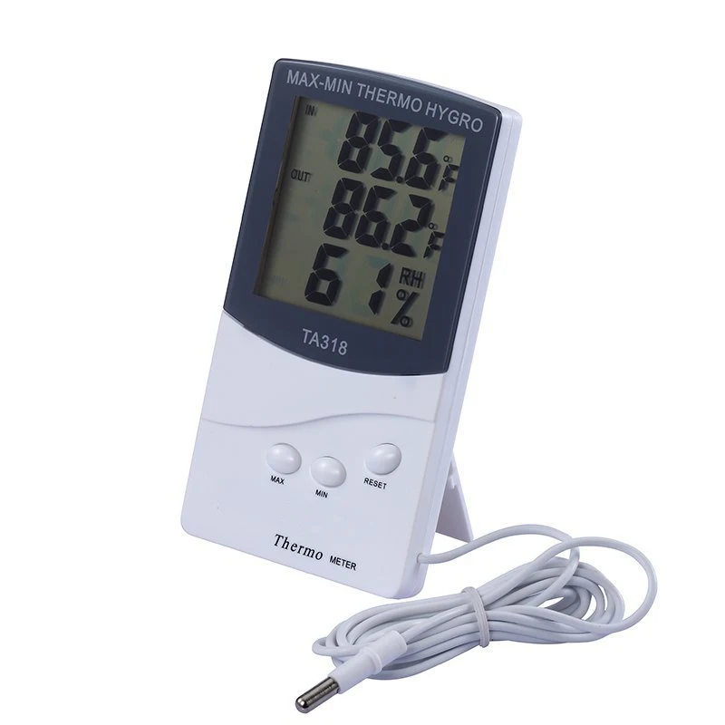 LCD Max-Min Thermometer Hygrometer Digitale Indoor Thermo Hygro Feuchtigkeit Out Temperatur Meter Sonde Sensor Kabel Wetter Station