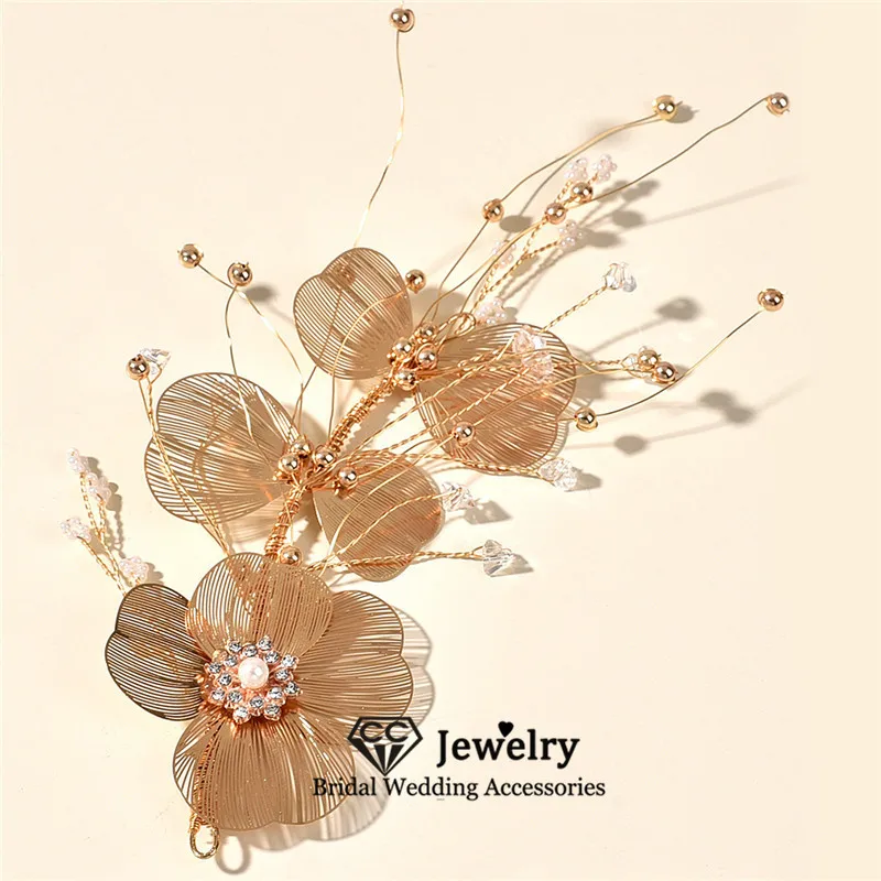 

CC Hairwear Wedding Hair Accessories for Women Bridal Headdress Engagement Jewelry Flower Shape Headpiece Romantic Hairband M190