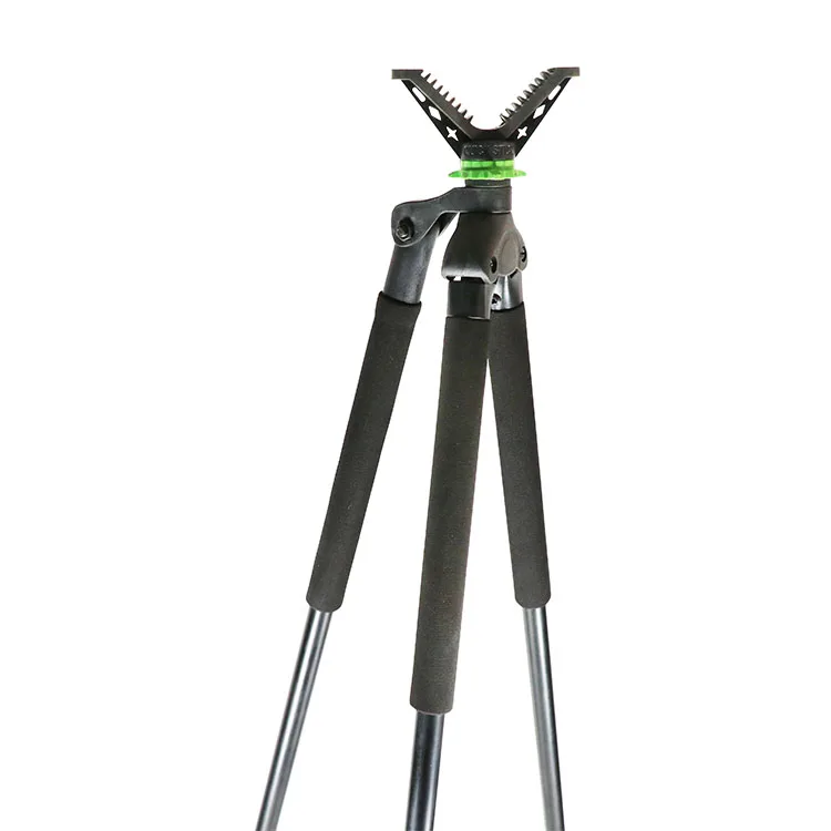 Lightweight Aluminum Alloy Shooting Tripod Pod With V Shaped Rotating Yoke Telescopic Shooting Stick Hunting Stick