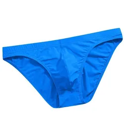 Ice Silk Sexy Underwear Men Briefs Breathable Ultra-thin Panties Men Bikini Solid Lightweight Low Waist Soft Underpants