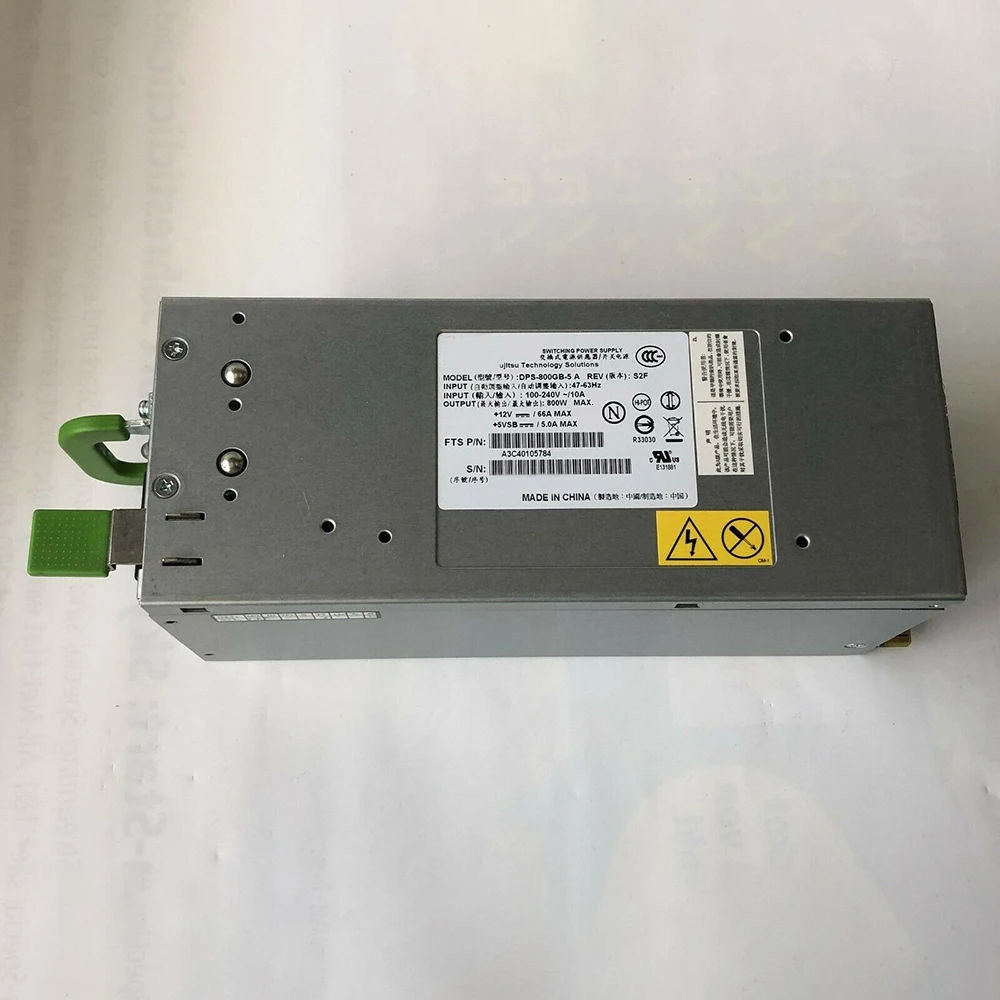 For Fujitsu PS300-D2619 800W Server Power Supply DPS-800GB-5 A REV: S2F A3C40105784 Has Been 100% Tested Before Shipment.