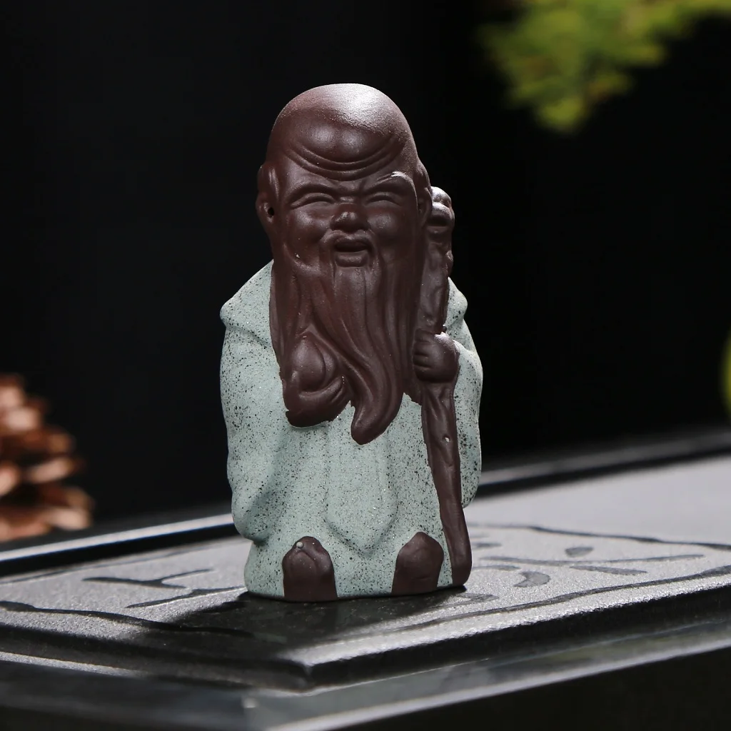 Sand Little Monk Figurine Chinese Tea Pet Little Buddha Statue Tea Tray Decoration Home Tabletop Ornament