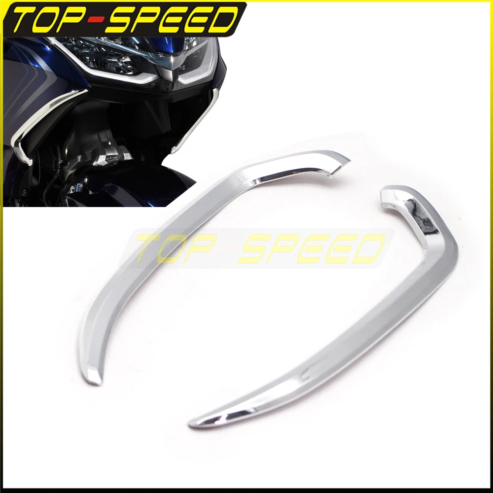 

For Honda Gold Wing GL1800 Vertical Vent Trims Front End Decorative Chrome Cover Bezels Front Vent Trim 2018 2019 2020 2021
