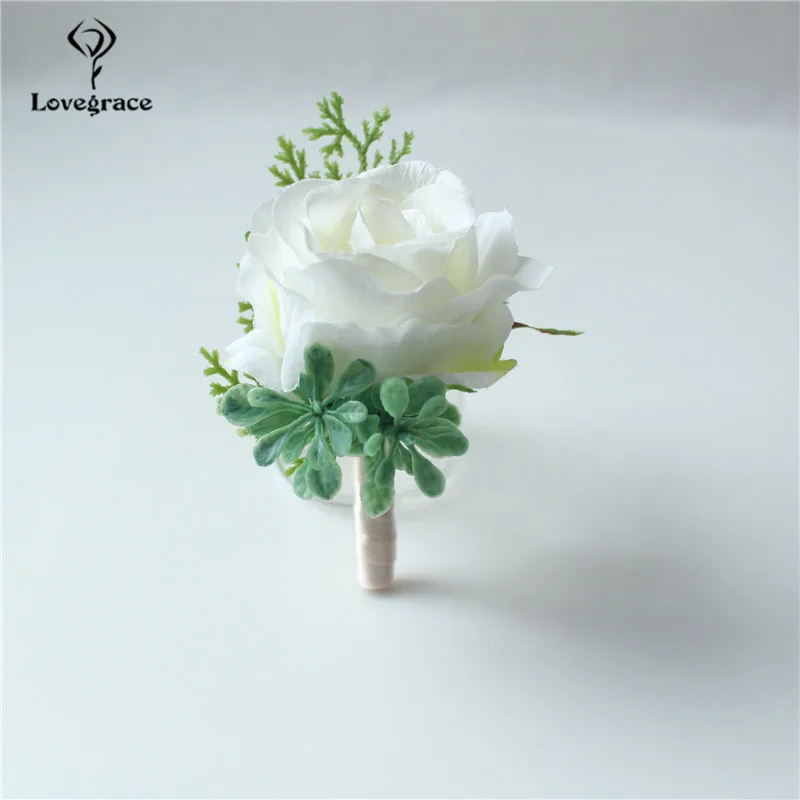 Lovegrace Chú Rể Boutonniere Cô Dâu Cổ Tay Áo Khoác Nữ Họa Tiết Nhân Tạo Phù Dâu Phù Rể Đảng Họp Cá Nhân Trang Trí Đám Cưới Tiếp Liệu