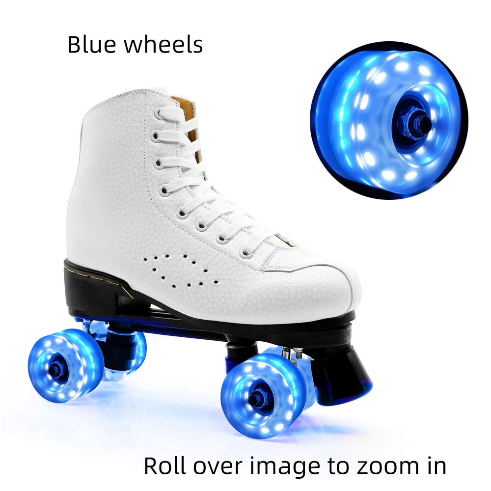 4Pcs Luminous LED Quad Roller Skate Wheels 58MM 82A Flash Wheels for Roller Skates Skateboards With BankRoll Bearings Installed