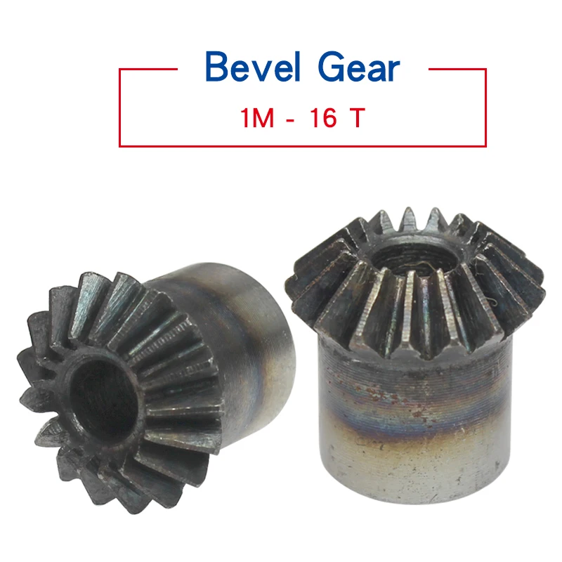 1M16Teeth bevel gear Outer Diameter 17mm Total Height 15mm Gear Process Hole Low Carbon Steel Material 90 Degrees Meshing Angle