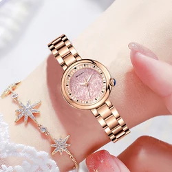 WIILAA Fashion Creative High Quality Quartz Ladies Wrist Watch Elegant Sport Girl Bracelet Stainless Steel Women Watch Rose Gold