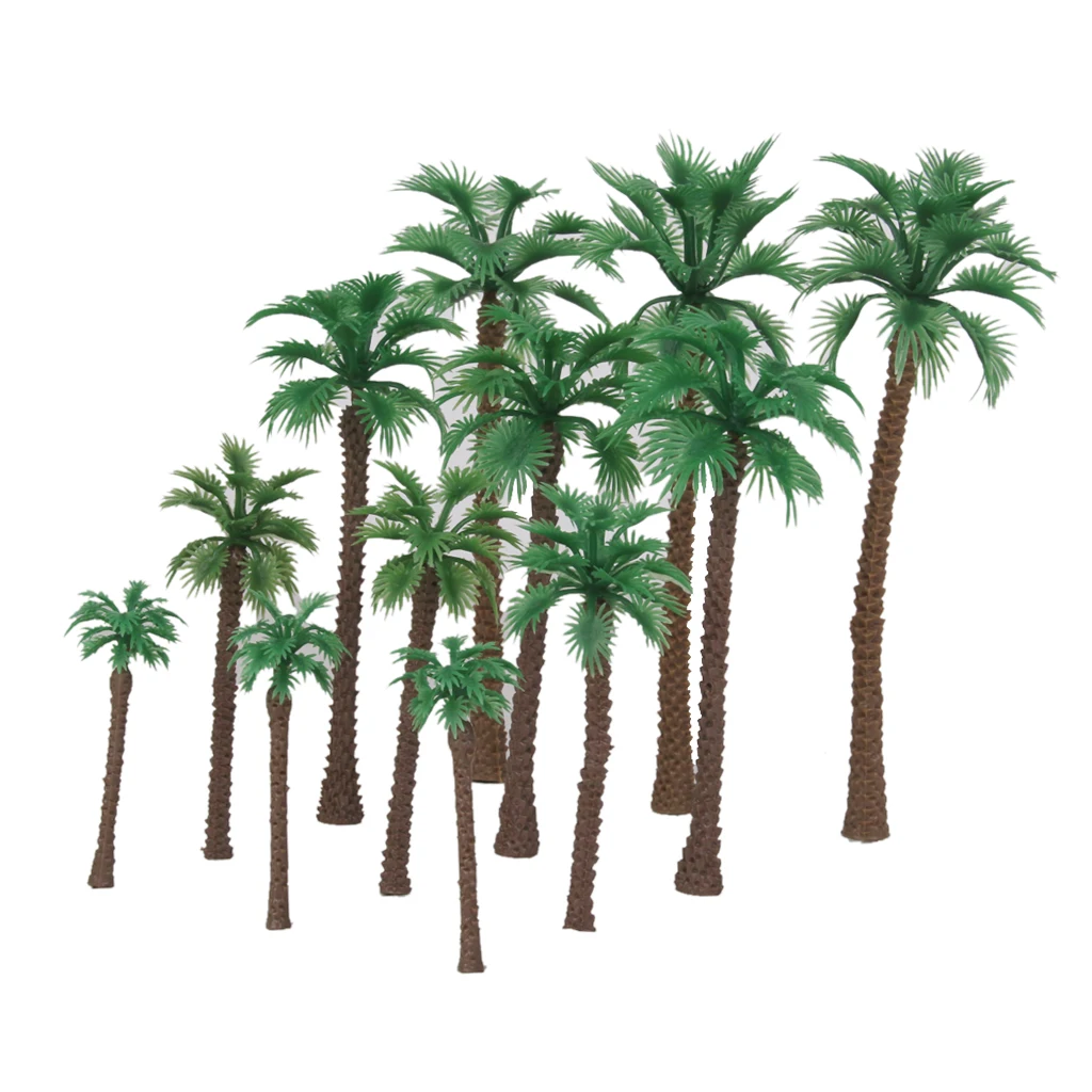 12Pcs Palm HO N Z Artificial Rainforest Diorama for Projects Model Train Railways Architecture Landscape