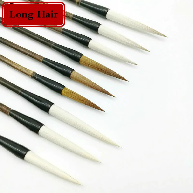 Chinese Brush Pen Drawing Fine Line Freehand Painting Calligraphy Brush Running Cursive Long Peak Weasel Hair Brush Tinta China