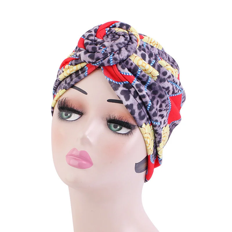 Afrikanische Druck Turban Hut für Frauen Scrunchies Knoten Headwrap Stretch Bandanas Party Headwear Damen Kopftuch Haar Zubehör – Detail 37