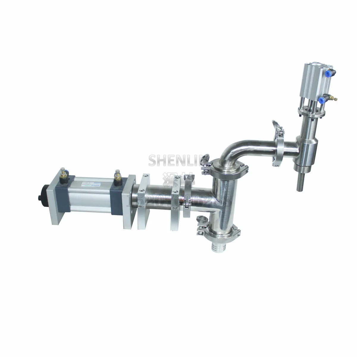 Piston Filling Machine Section Outlet Vavle 3 way Check valve Stainless Piston Aircylinder, Main body of Liquid Bottling Filler