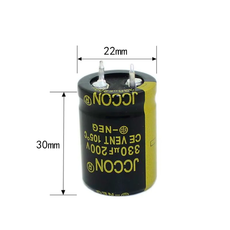 200v330uf JCCON سميكة القدم كهربائيا مكثف حجم 22x30 العاكس السلطة