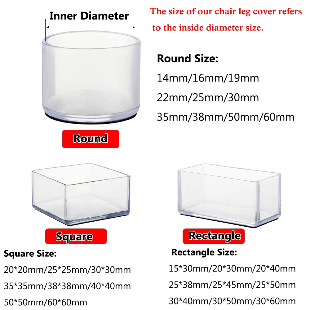 고무 사각형 바닥 보호 패드, 다리 캡, 테이블 발 먼지 커버, 양말 파이프 플러그, 가구 레벨링 발, 4 개
