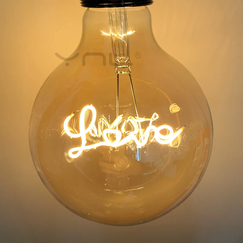 Retro edison bulb led filament Lamp LOVE G125 decoracion vintage glass light bulb industrial edison lava lamp bulb decor